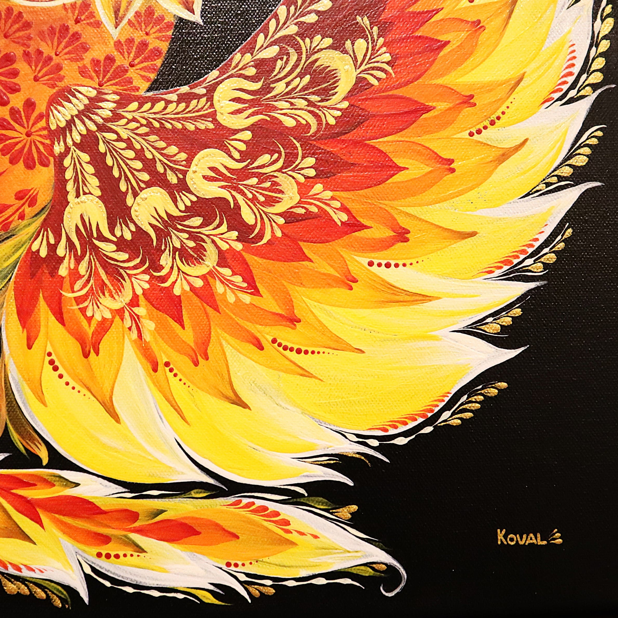 Acrylic on Canvas Burning Phoenix – Dec 2024 by Koval Art