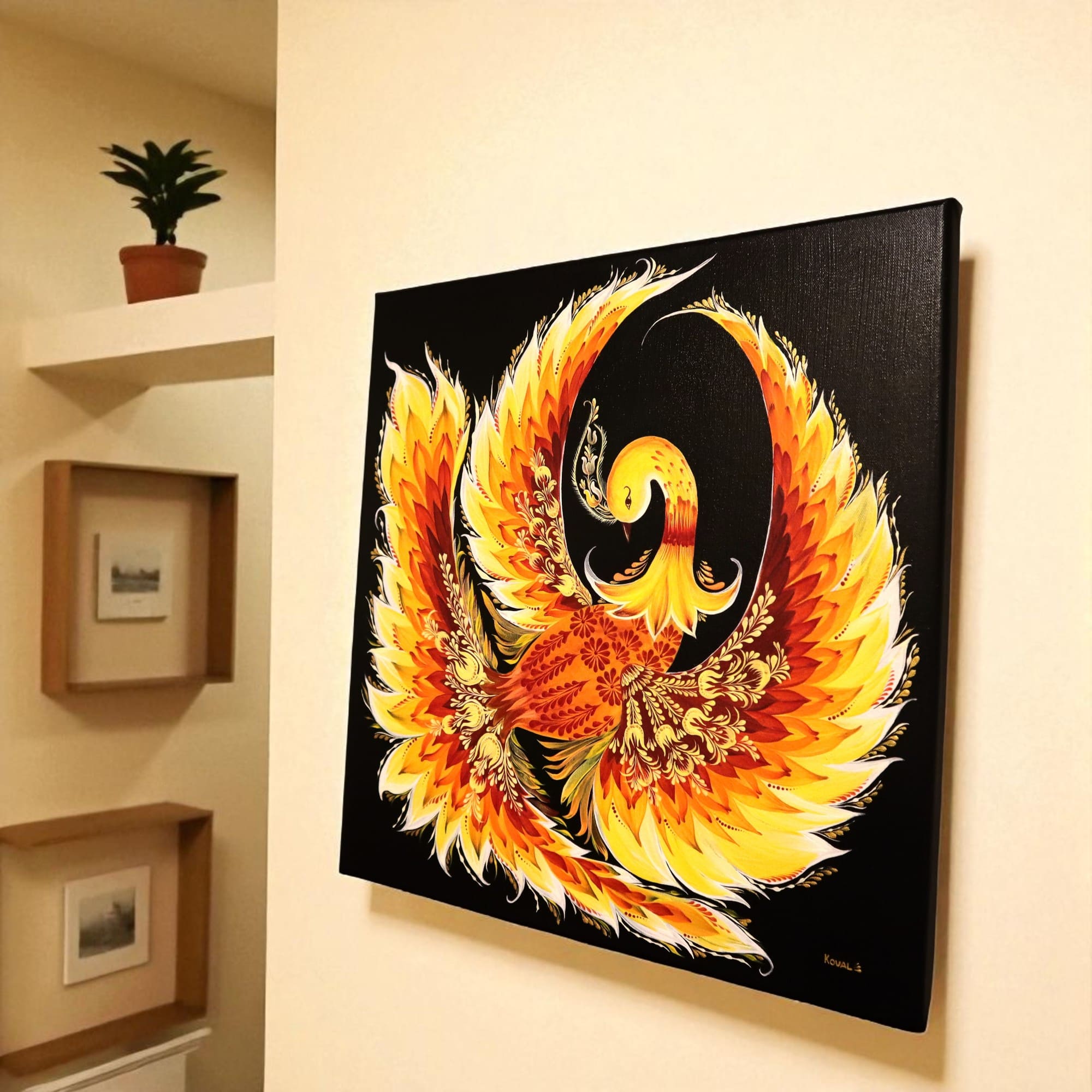 Acrylic on Canvas Burning Phoenix – Dec 2024 by Koval Art