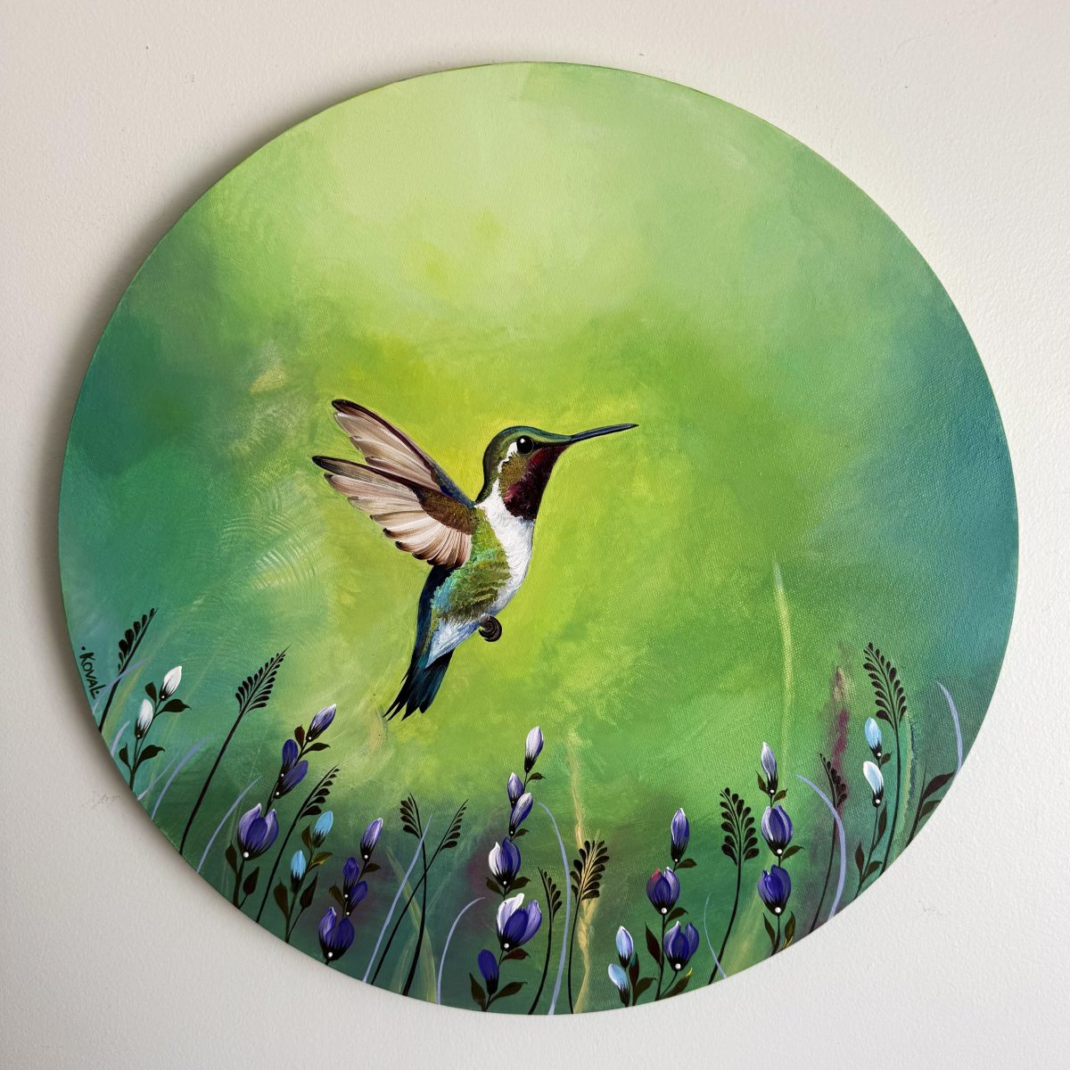 Hummingbird Over the Prairies — painting by Olena Koval