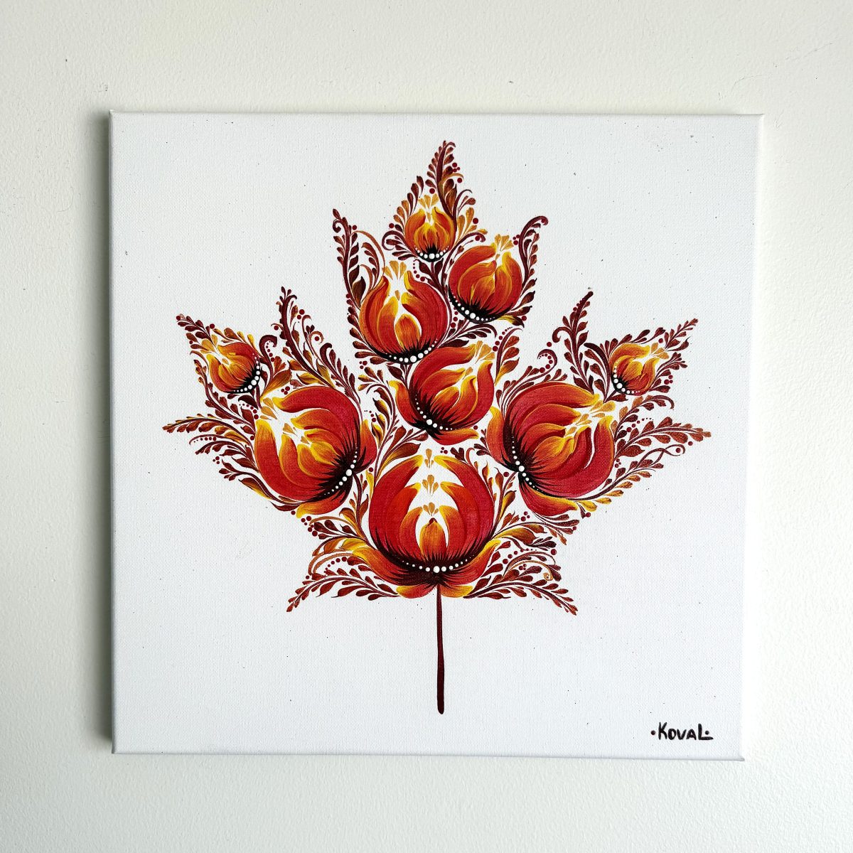 Maple Leaf of Unity — painting by Olena Koval