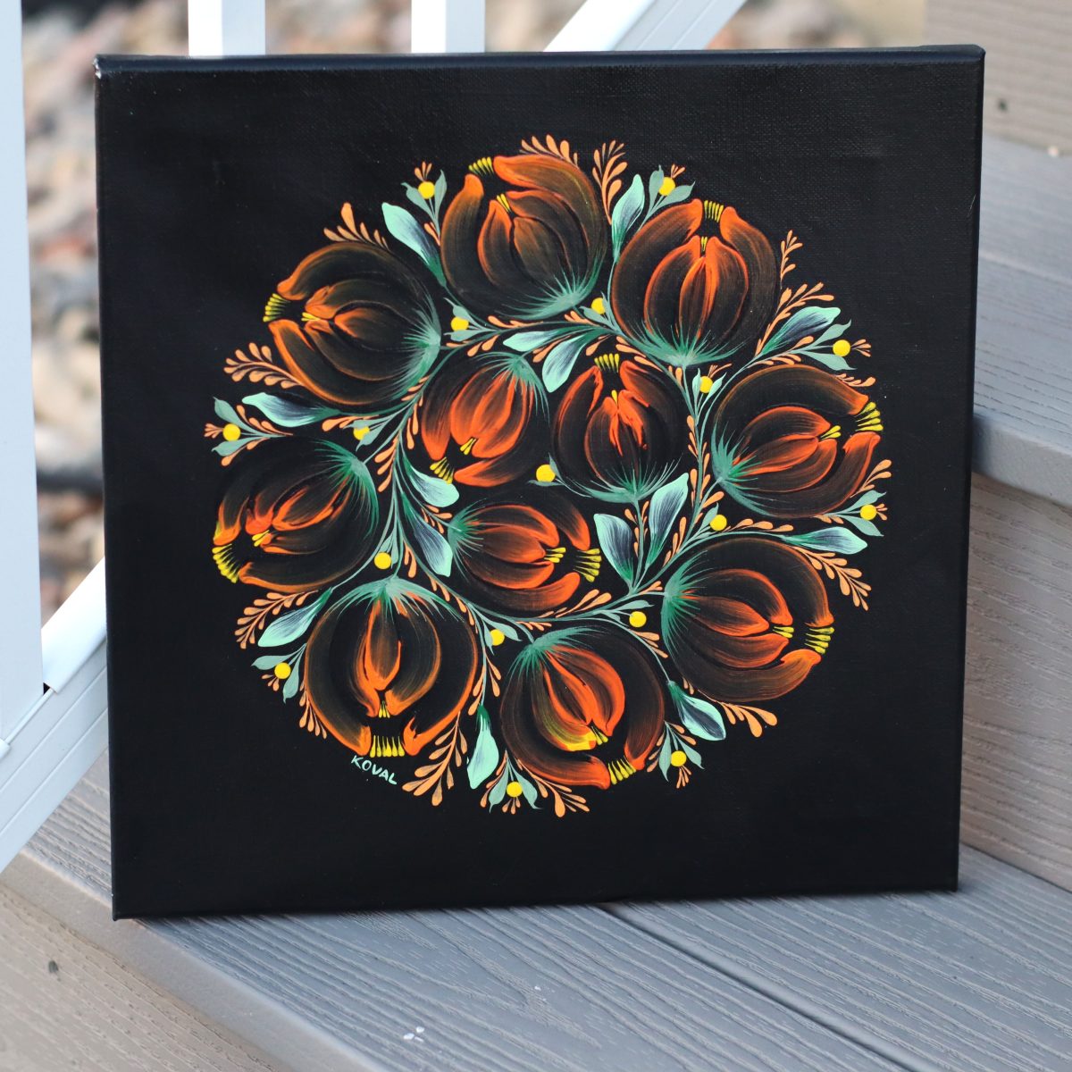 Acrylic-on-Canvas-Orange-Petals-–-July-2024-by-Koval-Art-