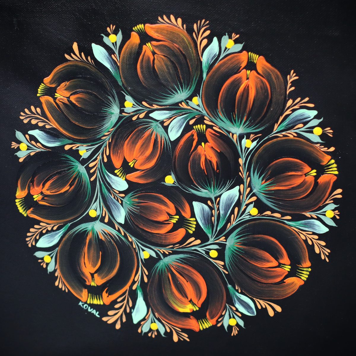 Orange Petals — painting by Olena Koval
