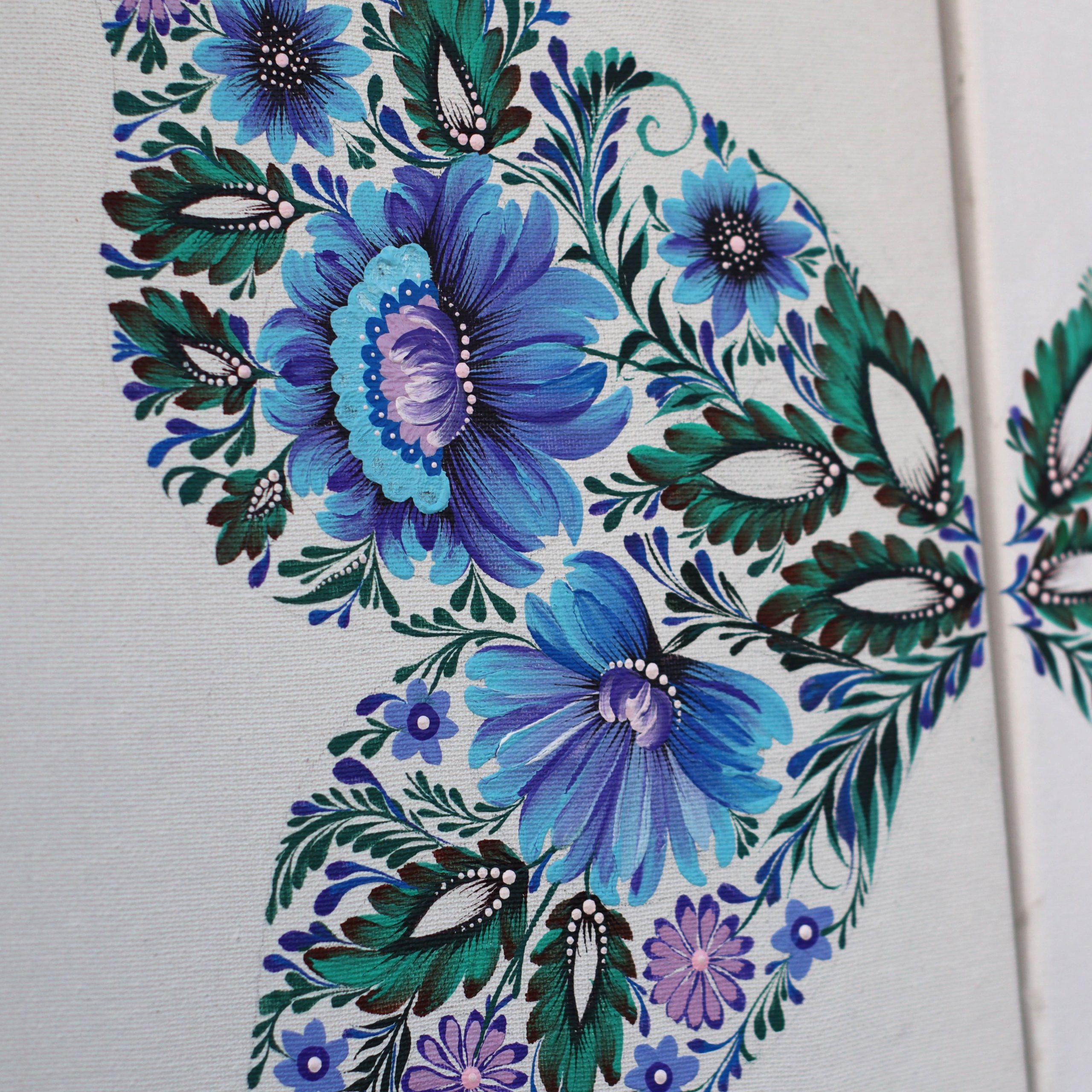 Butterfly floral acrylic painting by Koval Art