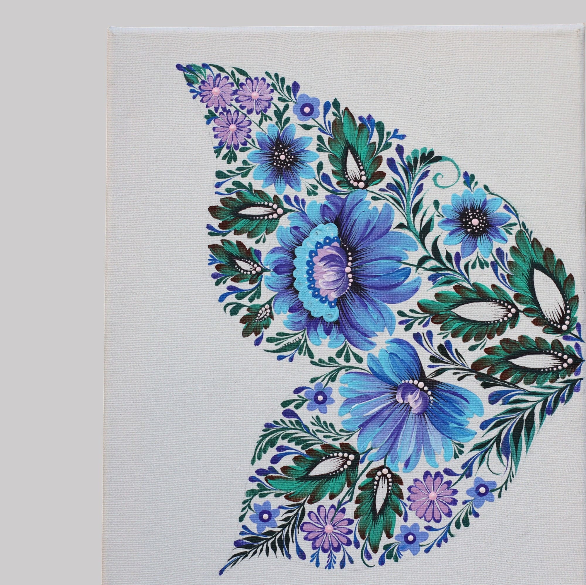Butterfly floral acrylic painting by Koval Art