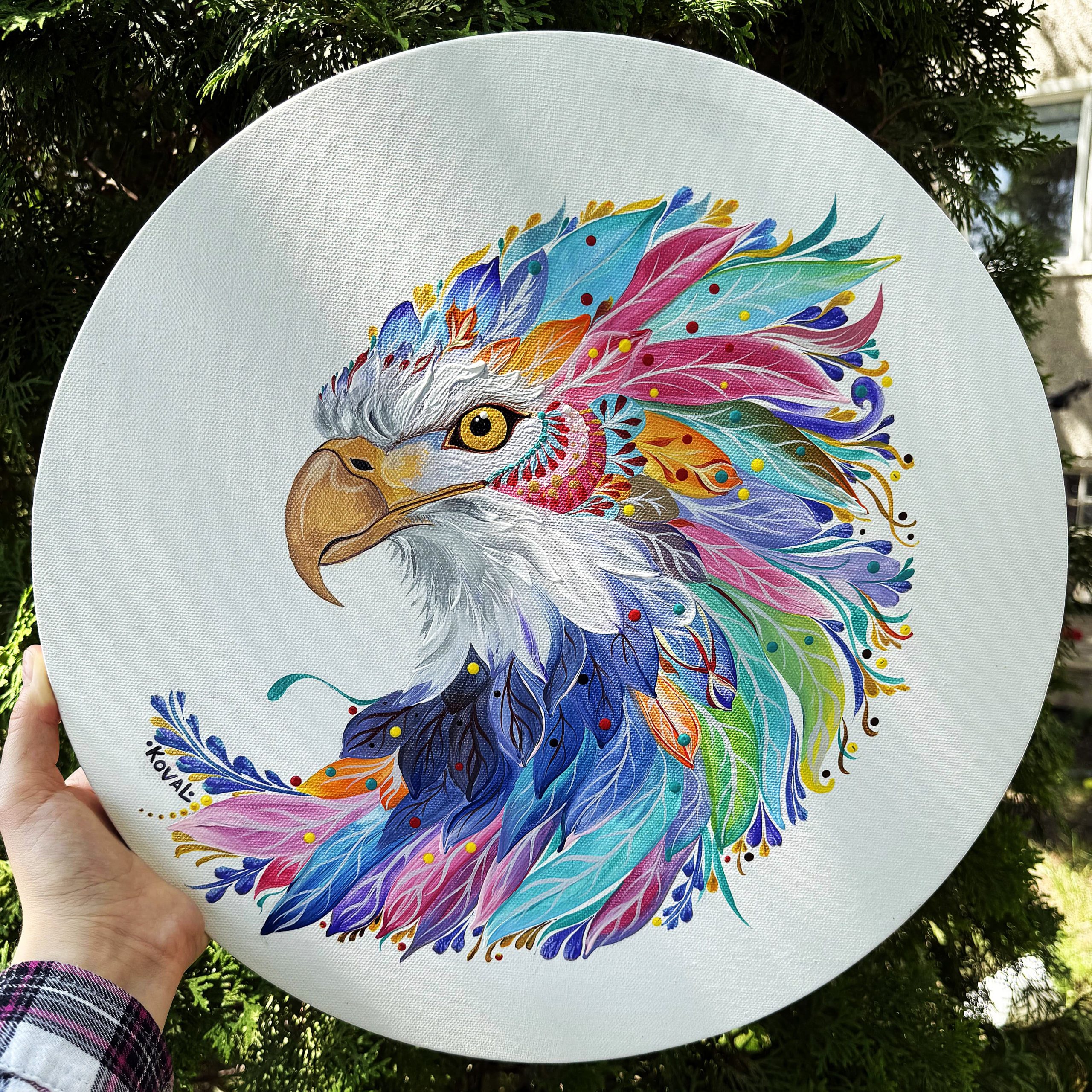 Acrylic on Canvas Spirit of the Eagle – June 2025 by Koval Art-1